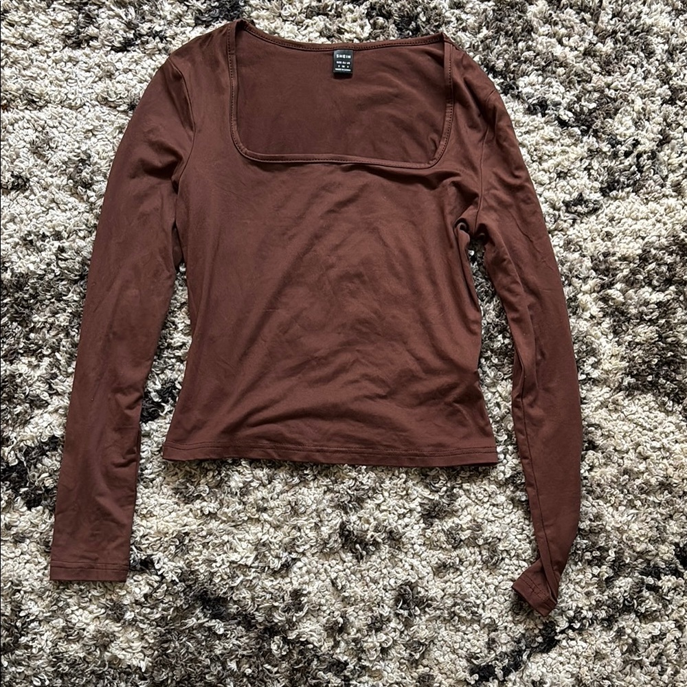 Brown Long Sleeve Women's Top